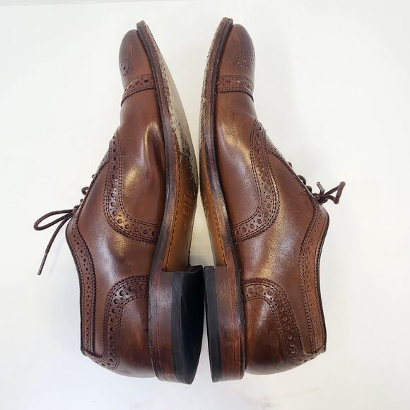 Allen Edmonds Men Strand Walnut Brown Oxford Dress Shoes Size 9.5 D Cap Toe - Picture 7 of 8